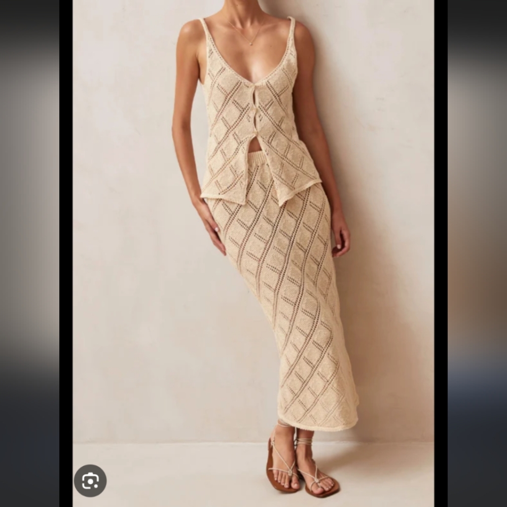 Alohas Vittoria Ecru Tricot Skirt